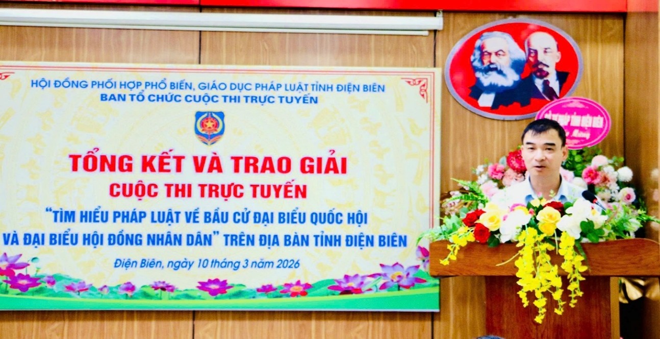 Điện Biên tổ chức tổng kết và trao giải Cuộc thi trực tuyến “Tìm hiểu pháp luật về bầu cử đại biểu Quốc hội và đại biểu Hội đồng nhân dân” trên địa bàn tỉnh Điện Biên