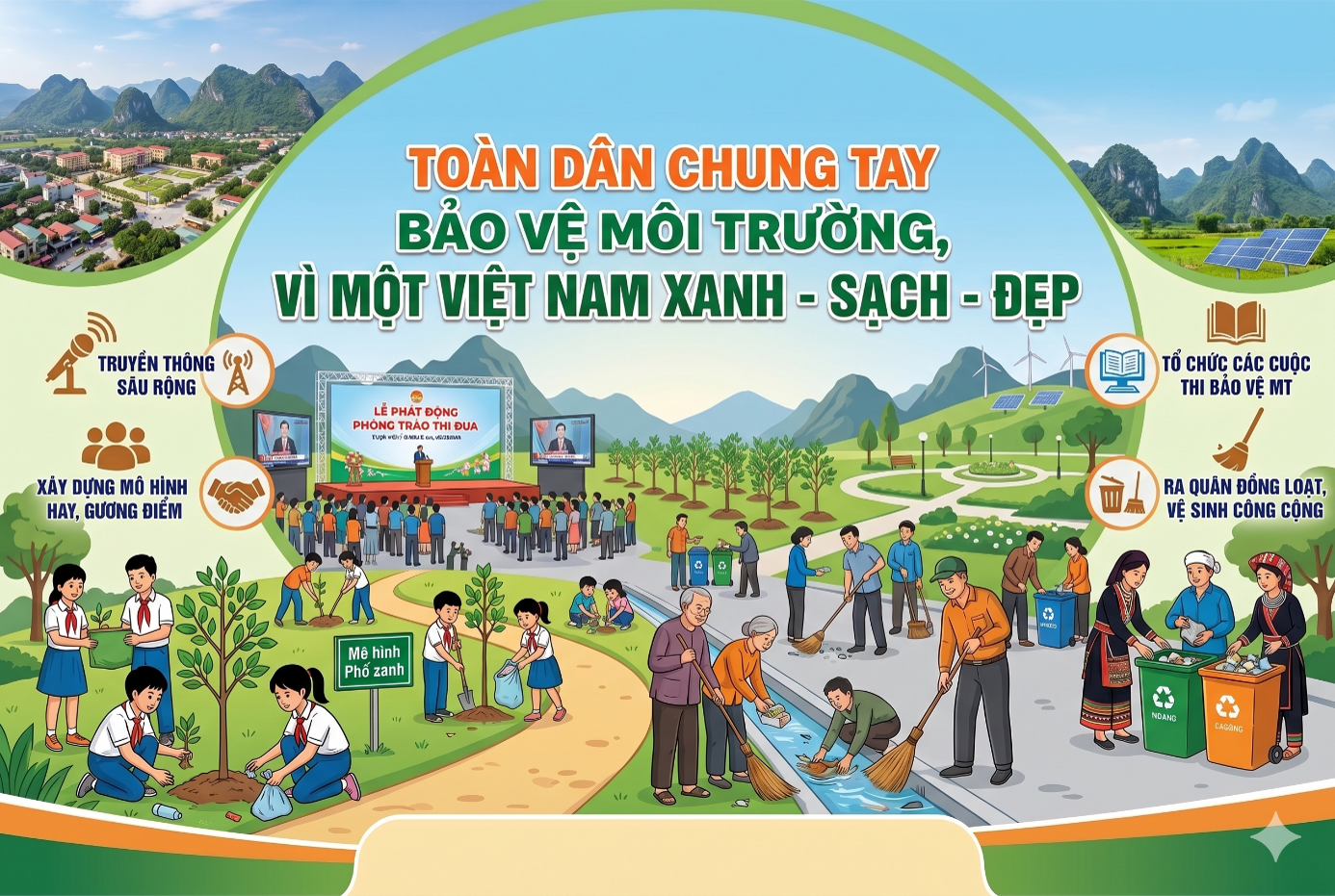 ĐIỆN BIÊN ĐẨY MẠNH TUYÊN TRUYỀN PHONG TRÀO “TOÀN DÂN CHUNG TAY BẢO VỆ MÔI TRƯỜNG, VÌ MỘT VIỆT NAM XANH - SẠCH - ĐẸP”