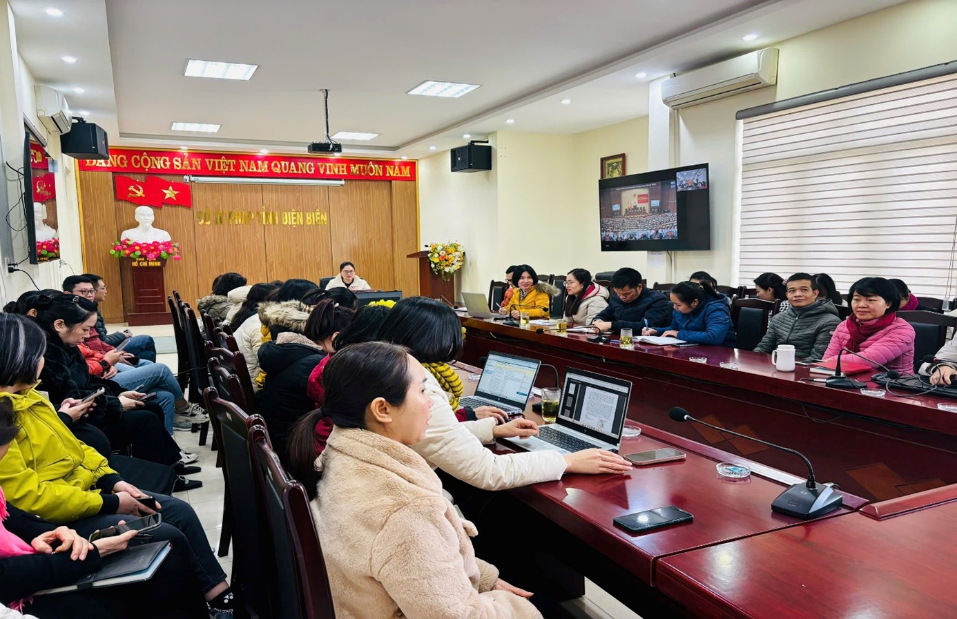 Sở Tư pháp kết nối điểm cầu trực tuyến Hội nghị toàn quốc về đột phá phát triển khoa học, công nghệ, đổi mới sáng tạo và chuyển đổi số quốc gia