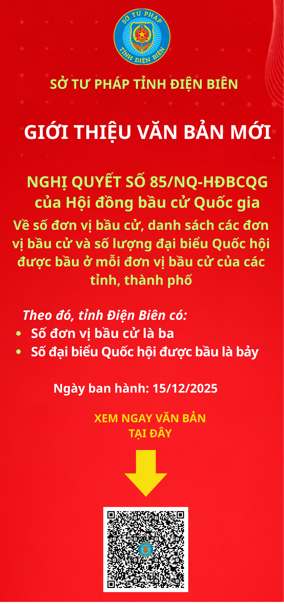 Quy định số đơn vị bầu cử, danh sách các đơn vị bầu cử và số lượng đại biểu Quốc hội được bầu ở mỗi đơn vị bầu cử của tỉnh Điện Biên