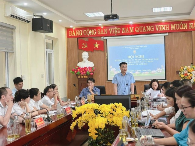 Sở Tư pháp tổ chức Hội nghị sơ kết công tác tư pháp 6 tháng đầu năm 2024, triển khai nhiệm vụ công tác tư pháp 6 tháng cuối năm 2024